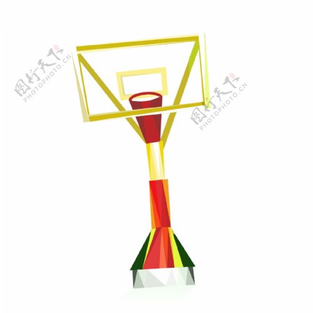 手绘篮球架装饰元素