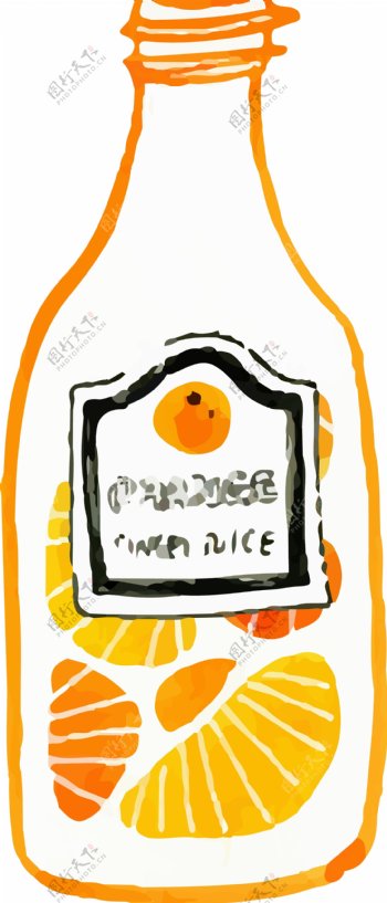 原创手绘一瓶橙子味的软糖