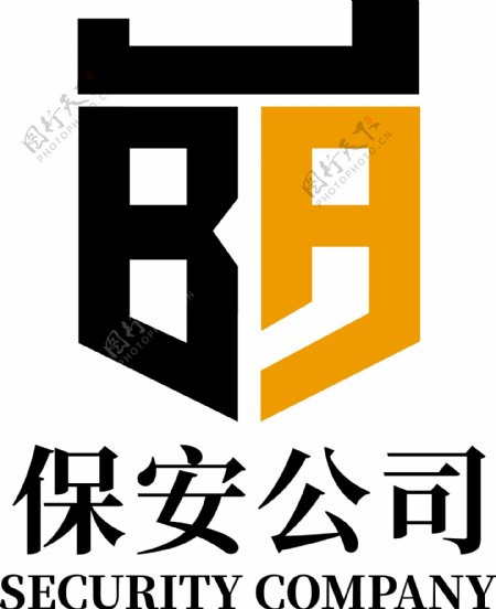 扁平大气保安公司护盾牌通用logo标志