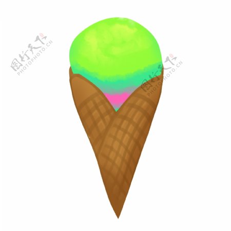 圆筒冰淇淋插画