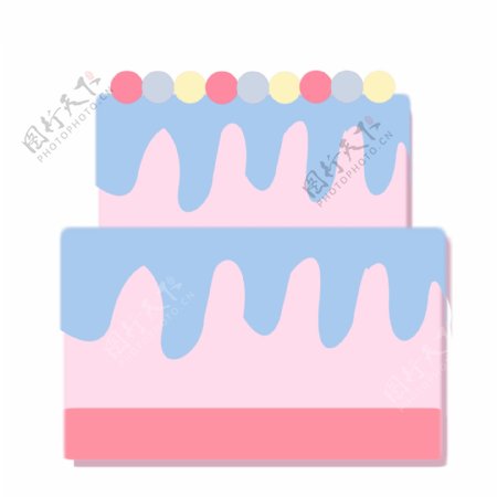 粉色双层蛋糕插画