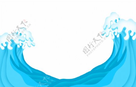 蓝色弧形海浪
