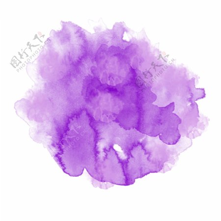 紫色的水彩墨迹插画