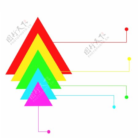 彩色三角形数据分析图案