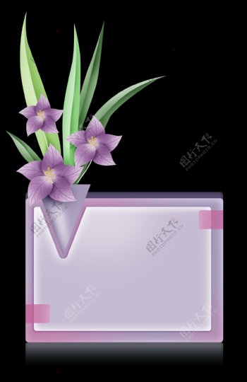 春天紫色花朵文字框