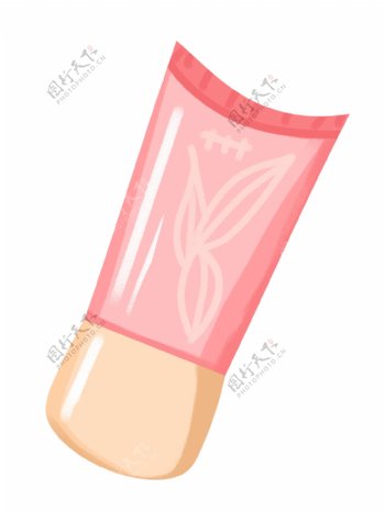粉红色防晒霜化妆品