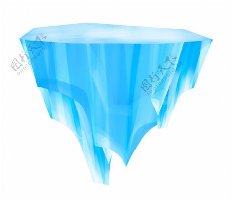 蓝色立体冰山