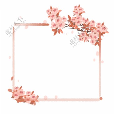 粉色的花朵花卉插画