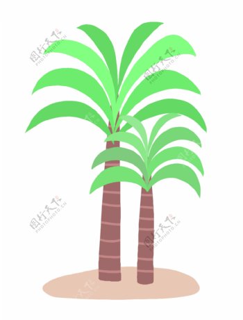 绿色卡通棕榈树