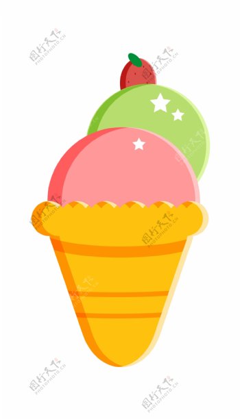 星星水果冰淇淋