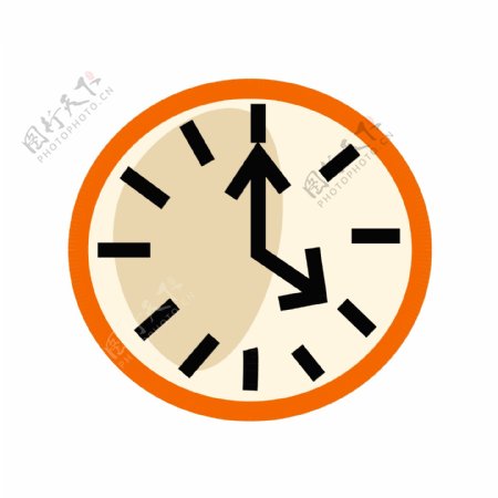 橙色圆形钟表