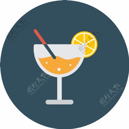 扁平橙汁app图标