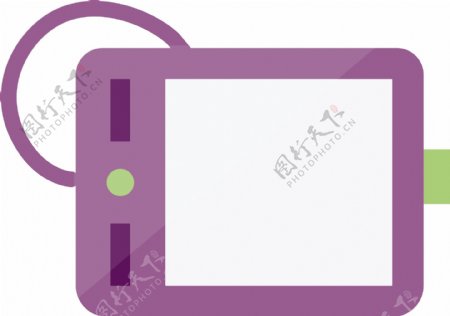 紫色圆角创意科技手绘板元素
