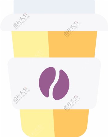 彩色扁平化创意咖啡杯子元素