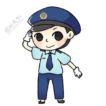 警察职业卡通插画