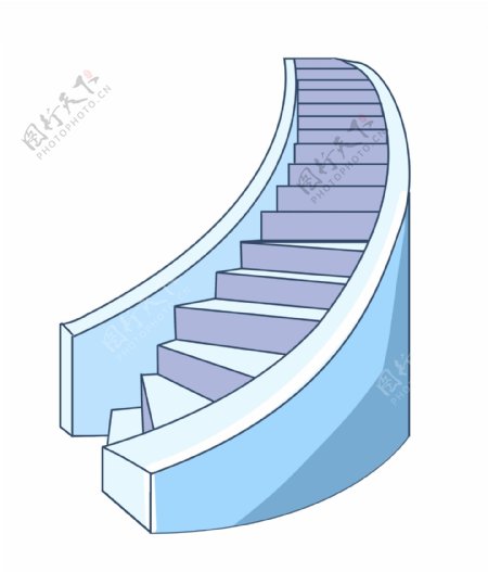 石头楼梯卡通插画