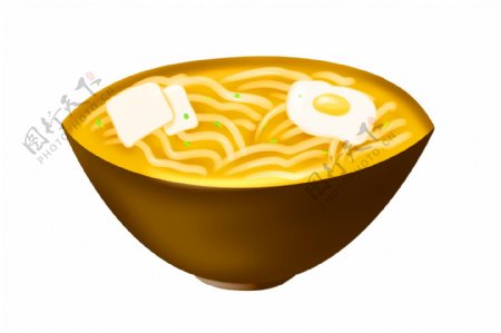 美味的鸡蛋汤面插画