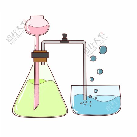 化学漏斗实验插画