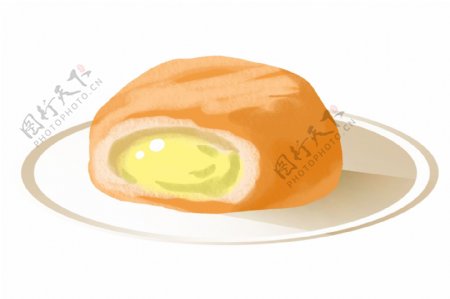 美味的小吃蛋黄酥插画