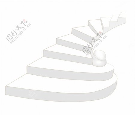 白色立体楼梯插画