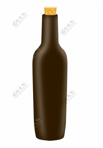 黑色红酒瓶子插图