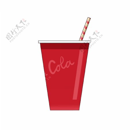 立体红色桶装可乐插图