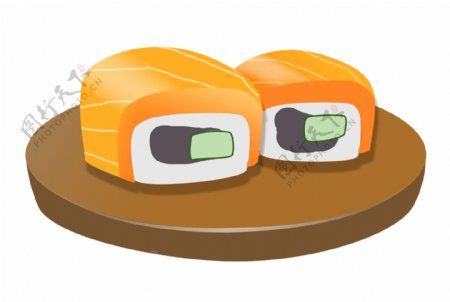 卡通美味寿司插画