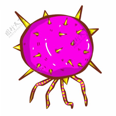粉色毛球细菌插画