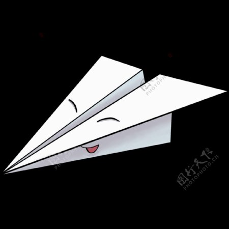 卡通白色纸飞机插画