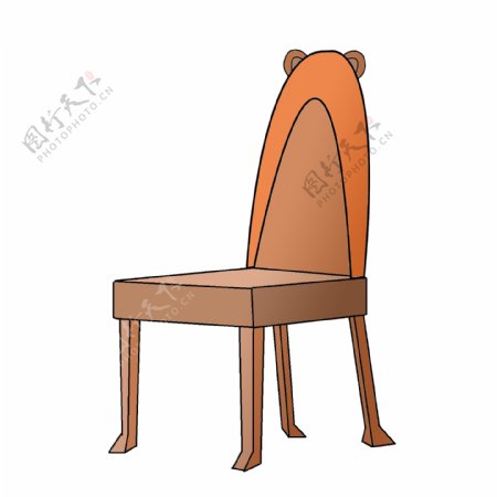卡通小熊耳朵椅子插画