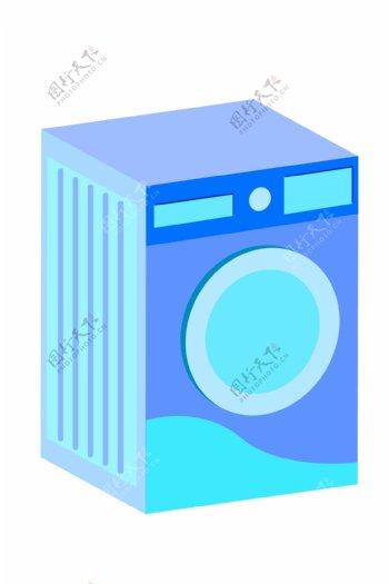 蓝色的洗衣机插画
