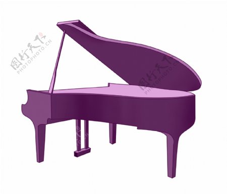 紫色的钢琴装饰插画