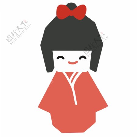 日本女孩装饰插画