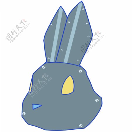 灰色兔子头复活节插图