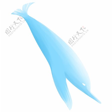 蓝色鲸鱼动物卡通透明素材