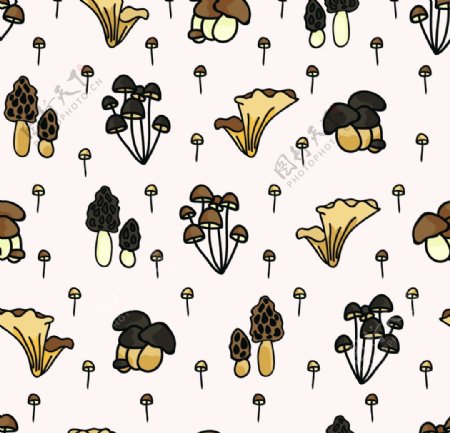 蘑菇涂鸦小图案设计