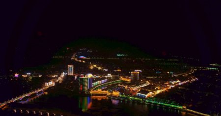 麻阳县城夜景航拍
