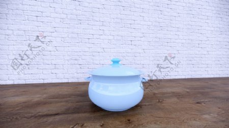 厨房用品蓝色陶瓷锅
