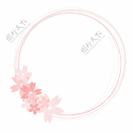 粉色樱花浪漫唯美边框圆框素材