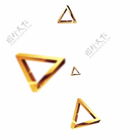 金色创意漂浮三角形元素