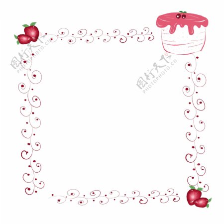 草莓花纹边框
