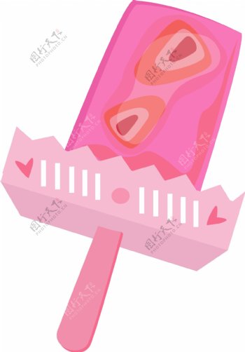 粉色卡通冰棒