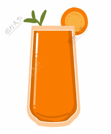 一杯新鲜橙子汁
