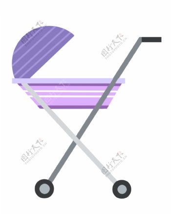 紫色婴儿车工具
