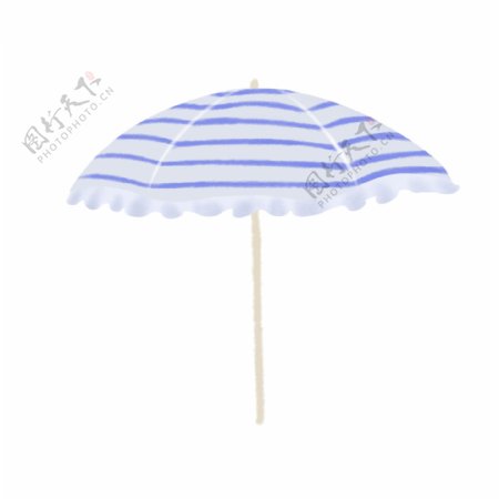 蓝白色条纹伞