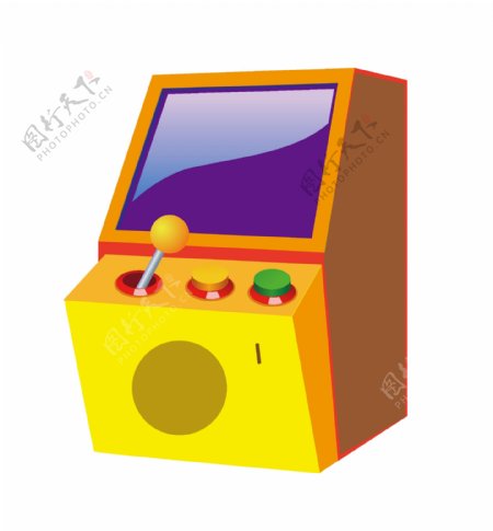 黄色电玩游戏机