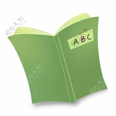 绿色清新手绘六一儿童节书本