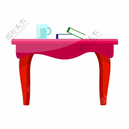 红色家具桌子