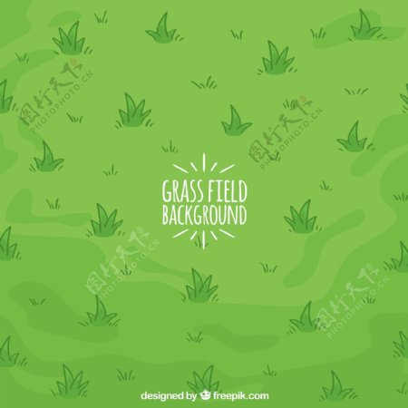 绿色彩绘草地矢量素材