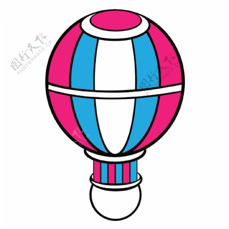 手绘热气球卡通透明素材